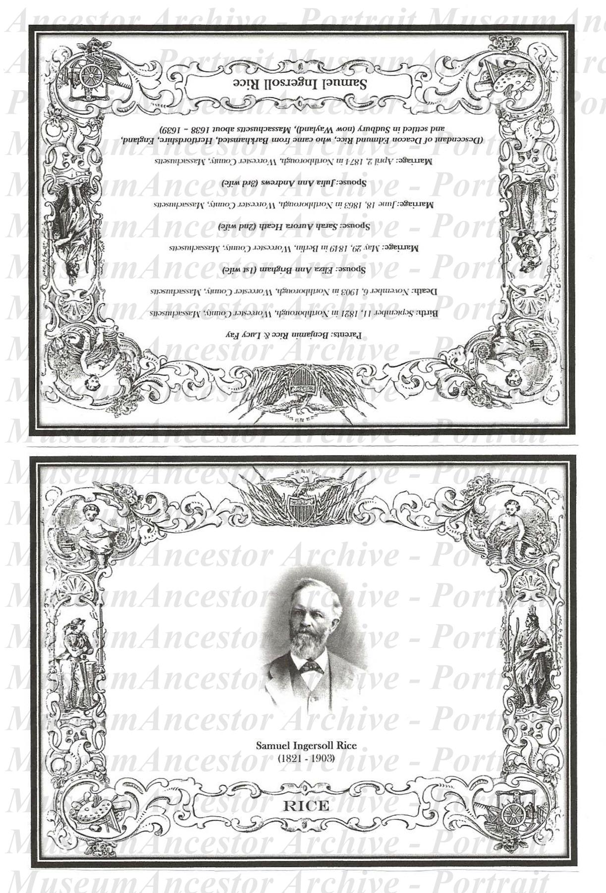 Ancestor Trading Card Template Option 1 (Example) with watermark